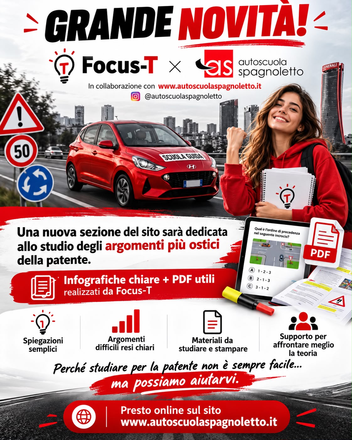 Focus-T x Autoscuola Spagnoletto - Materiali e Schede DSA